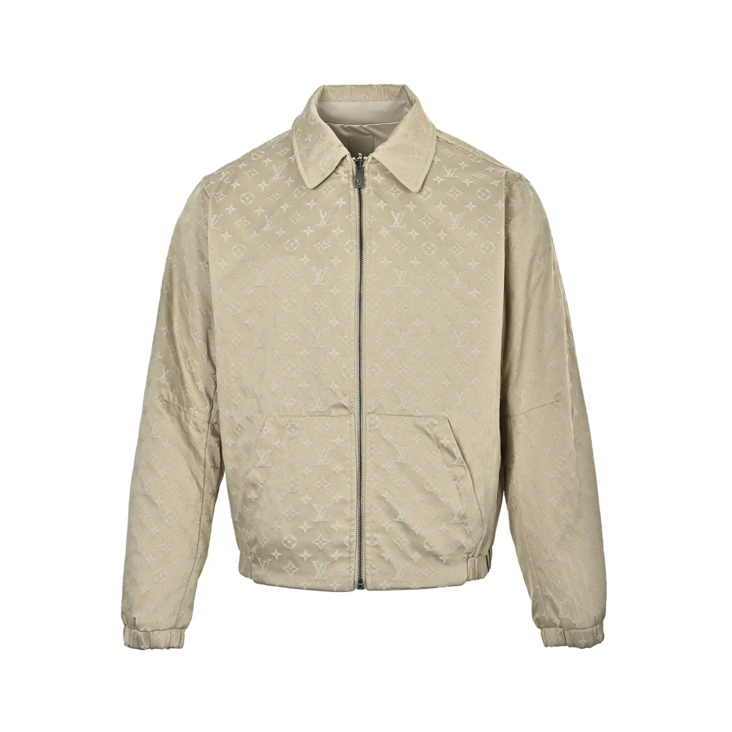 Louis Vuitton/Louis Vuitton checkerboard leather collar double-sided belted jacket